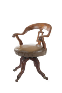A revolving Captain's chair, Australian cedar, 19th century, 59cm across the arms