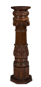 A carved Australian cedar pedestal, Victorian origin, 19th century, ​102cm high