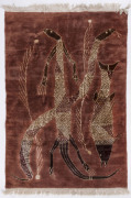 ARTIST UNKNOWN Tiwi Islands Australian Aboriginal designed hand knotted textile wall hanging, 20th century, 195 x 124cm
