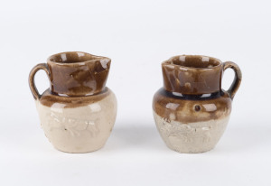 LITHGOW POTTERY pair of Bristol ware jugs, late 19th century, 7.5cm high