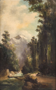 ARTIST UNKNOWN (New Zealand), On The Track To Lake Ada, Fjordland Sound, N.Z. oil on canvas, title in pencil on the stretcher, 56 x 36cm