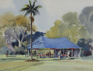 RUSSELL FLETCHER (Australia), park scene, watercolour, signed lower right "Russell Fletcher", 46 x 60cm