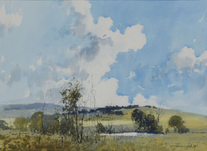 HERMAN PEKEL (1956 - ), rural landscape, watercolour, signed lower right "Herman Pekel", ​53 x 73cm