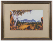 ALBERT NAMATJIRA Junior (1955 - ), Hermannsburg school landscape, watercolour, signed lower left "Albert Namatjira", 22 x 34cm - 2