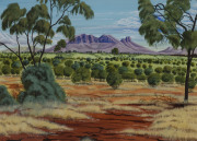 GABRIELLA WALLACE (1945 - ), MacDonnell Ranges, watercolour, signed lower left "Gabriella Wallace, 1990", 53 x 74cm