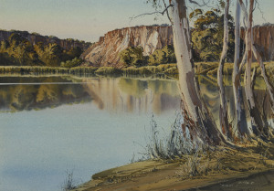 JOHN HINGE (1957 - ), Morning Soft, Murray River, watercolour, signed lower right "John Hinge, '87", ​51 x 72cm