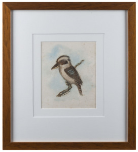 J.M. CANTE (Australian School), Kookaburra on branch, watercolour, signed lower centre "J.M. Cante", ​17 x 14cm