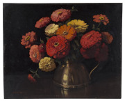 ALBERT JOHN SHERMAN (1882-1971) I.) floral still life, II.) floral still life, oil on board, both signed lower left "Albert J. Sherman", 31 x 38cm - 2