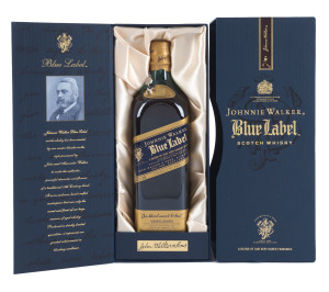 JOHNNIE WALKER bottle of "Blue Label" Scotch Whisky (750ml), in original box with papers and slip case.