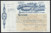 Australian goldfields share certificates including "The Bendigo Goldfields Limited", "Lake George Mines", "The United Ajax Gold Mining Company", and three "South Lucknow Gold Mining Company", 19th century, (6 items) - 2