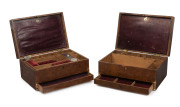 Rare pair of Colonial boxes, solid Tasmanian musk with myrtle secondary timbers, interior fitted with compartments, and bottles, pencil inscription on both reads "F.B. DALE, Sydney, 1844". Colonial born Dale worked as a cabinet maker in Sydney, New South - 2