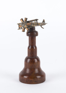 A WW1 period trench art aeroplane ornament, ​14cm high