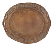 Colonial style pottery bread platter, 20th century, 33cm across