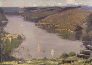 NORMAN LLOYD (1897-1985), Middle Harbour, Sydney, 1924, oil on canvas, signed lower right "Norman Lloyd, '24", ​87 x 121cm