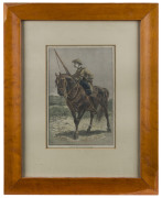 LIGHT HORSE framed photograph early 20th century, together with a coloured lithographic print "Victorian Mounted Rifle Volunteer", both framed and glazed 52 x 41cm and 46 x 37cm overall - 4