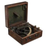 An antique sextant in original mahogany case by BRYANT & BIGGS of Cardiff, 19th century, ​23cm high - 2