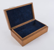 A silky oak box inset with satinwood panel and ebony stringing, Queensland origin, late 19th century, 7.5cm high, 25cm wide, 15cm deep - 2