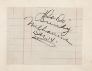 MISCELLANY OF SIGNATURES: collected between 1938-40 in small autograph book noting actor Leslie Howard, actress Nina Golovina, opera singer John Brownlee, Danish ballet dancer & film art director Paul Petroff, tennis player Don Budge, English Test cricket - 2