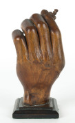 Sailor's carving of a hand and rope knot, Australian cedar, 19th century, ​18cm high - 2