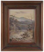 JOHN F. NORTON (working 1890s-1930s), swagman by the river, oil on board, signed lower right "J. Norton, 1905", 47 x 37cm - 2