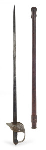 WW1 Australian issue Infantry Officer's sword in scabbard by Wilkinson, circa 1917, 99cm long