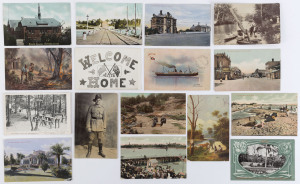 POSTCARDS Australian themes including Sorrento, Queenscliff, Port Arlington, Northcote, St Kilda, mostly real photograph, (69 items).