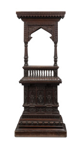 Anglo-Indian pedestal, ornately carved padouk 18th/19th century, 100.5cm high, 39.5cm wide, 24cm deep