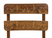 An unusual set of eight dining chairs with pressed back Putti scenes, Tasmanian blackwood, early 20th century - 2
