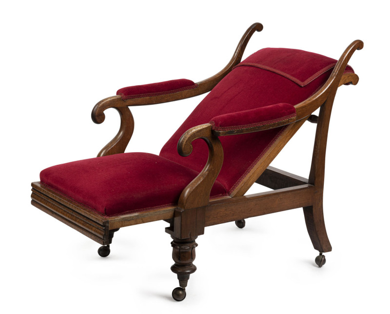A Colonial adjustable armchair, Tasmanian blackwood, circa 1835, 63cm across the arms