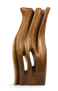 HANS KNORR (1915-1988), sculpture, circa 1960s, carved blackwood, signed "H.K.", ​90cm high