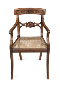 An Anglo-Indian Regency carver chair, carved padouk, circa 1820, 51cm across