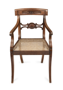 An Anglo-Indian Regency carver chair, carved padouk, circa 1820, ​51cm across