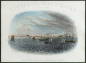 SAMUEL THOMAS GILL (1818-1880), I.) Victoria Illustrated (second Series) title page, View Of Point Gellibrand And Williamstown From Bay, circa 1863, II.) Approach To Richmond From North Bank Of Yarra Yarra, III.) Princes's Bridge And City Terminus Of M. &