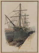 Four assorted framed antique coloured engravings of ships, 19th century, ​the largest 62 x 81cm overall - 4