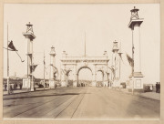 Circa 1901 Duke of Cornwall and York photo album with 12 albumen prints showing Melbourne Swanston Street commemorative archways, ​image size 15 x 20cm - 2