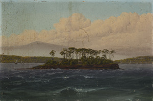 ARTIST UNKNOWN (19th century, Australian), Isle Of The Dead, Port Arthur, Van Diemen's Land, oil on board, 31 x 47cm