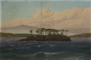 ARTIST UNKNOWN (19th century, Australian), Isle Of The Dead, Port Arthur, Van Diemen's Land, oil on board, ​31 x 47cm