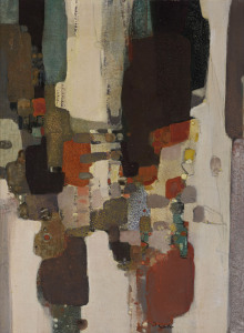 RAYMOND WALLIS, (1900-1963), abstract, oil on board, signed lower centre "R. Wallis", 60 x 44cm PROVENANCE: Wallis family estate