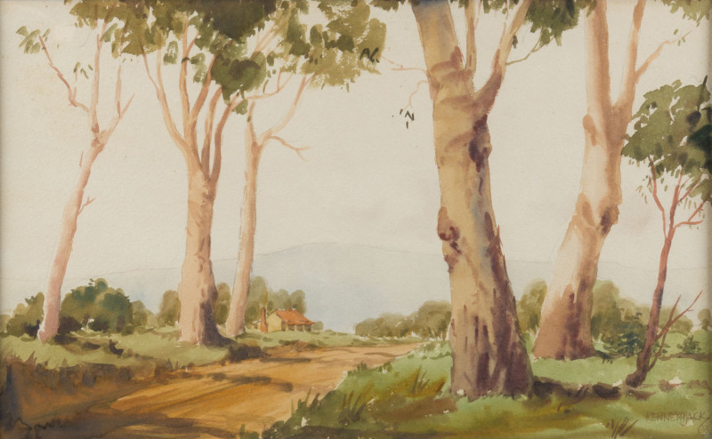 KENNETH JACK (1924-2006), Country Road, 1943, watercolour, signed lower right "Kenneth Jack, '43", ​22 x 34cm