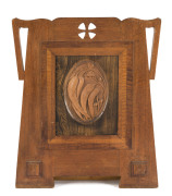 An Australian Arts & Crafts carved panel in original silky oak and blackwood frame early 20th century, ​53 x 45cm overall