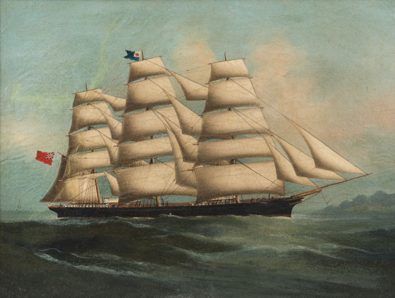CHINA TRADE PAINTING (artist unknown), The Titania, tea clipper, oil on board, 42 x 57cm