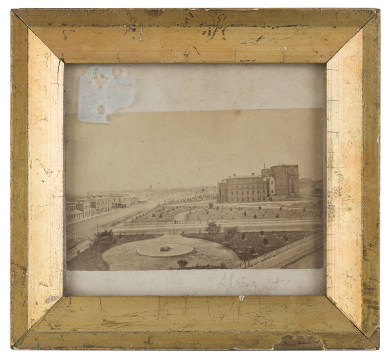 Spring Street Melbourne, circa 1865, albumen print in gilt frame, ​print size 5.5 x 9cm