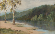 ARTIST UNKNOWN (Australian school), river landscape, oil on board, huon pine frame, 29.5 x 45cm, frame 44 x 60cm PROVENANCE: The Rodney Pemberton Collection - 2