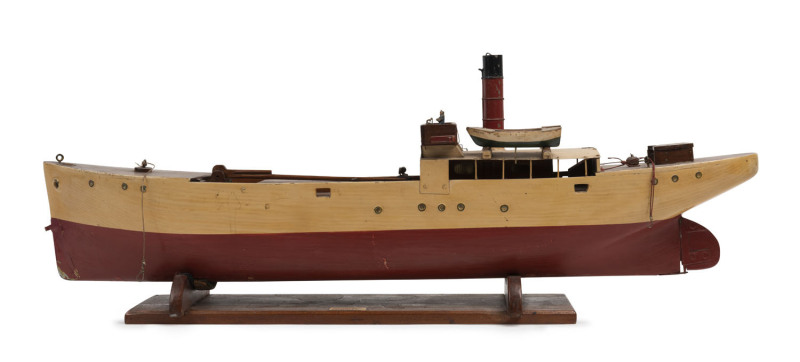"WATERHEN" scratch built model boat, battery power, early 20th century, 70cm long