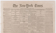 NEW YORK TIMES - CIVIL WAR ERA - Gettysburg Address & Third Battle of Winchester: 1863-64 selection comprising 1863 (Nov.18, Dec.26) & 1864 (Jul.27, Aug.11 & 13, Sep.20 & 22); the Jul.18 1863 edition featuring General Curtin's proclamation for "The Heroic