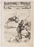 HARPER'S WEEKLY: 1857-1884 selection comprising including 1857 (first year of publication) Apr.4 issue (No.14); also 1858 (2); then American Civil War era issues 1861, 1862 (4), 1863 (3), 1864 (4), 1865 (2); also single issues for 1868, 1871, 1873, 1874 - 2