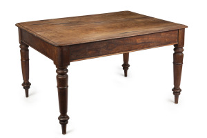 A Colonial farmhouse kitchen table, Australian cedar, New South Wales origin, circa 1845, 76cm high, 130cm wide, 97cm deep