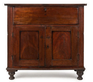 An early provincial Colonial bureau, cedar and Baltic pine, Tasmanian origin, circa 1840, rare. 93cm high, 101cm wide, 46cm deep. PROVENANCE: The Rodney Pemberton Collection