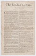 LONDON GAZETTE - ENGLAND - 1665 issues: Numb.25 & 52: folio half-sheets, issue #25 with news of naval activities especially of His Majesty's fleet under Sir Christopher Minnes, plus a report that 105 parishes were clear of the plague; issue #52 reports th - 2