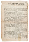 OXFORD GAZETTE - ENGLAND - Dec.28 to Jan.1 1665, Numb.14: Precursor to the "London Gazette", with all issues from #1 to #23 being printed in Oxford, due to The Plague contagion rampant in London, the journal not returning to the capital until issue #24,